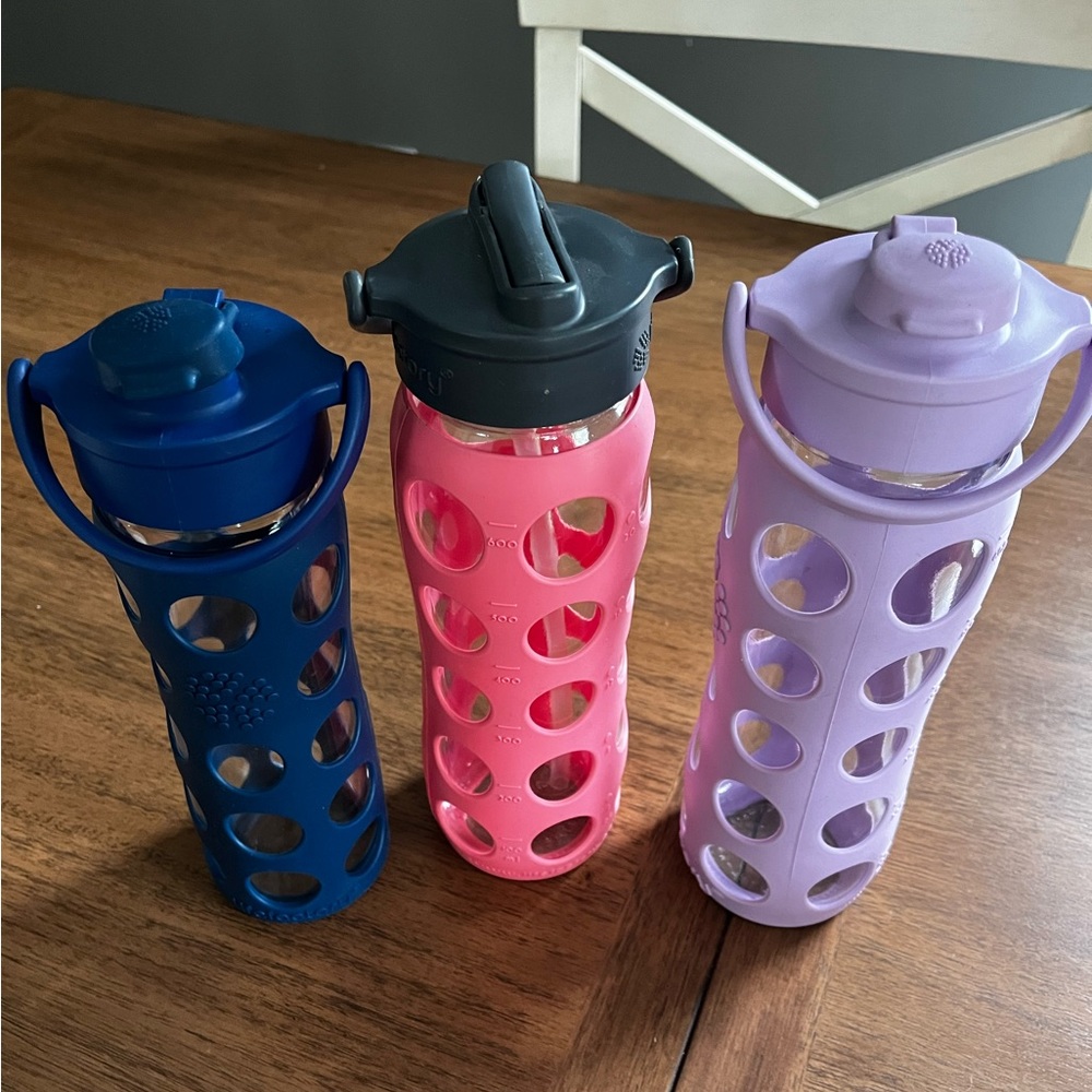 Life Factory Water Bottles. Two 20oz, one 14oz